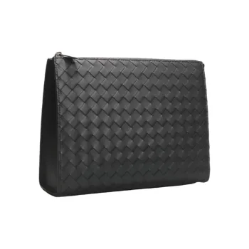 CMLZIUA Cow Leather Clutch Unisex Black