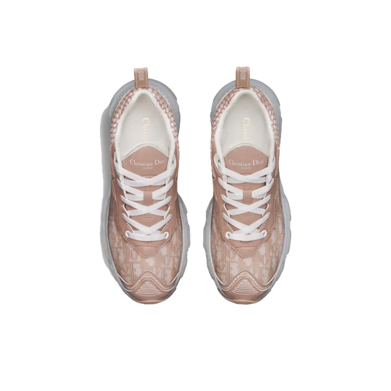 DIOR Vibe Monogram Low Top Casual Shoes Women's Nude Pink-3
