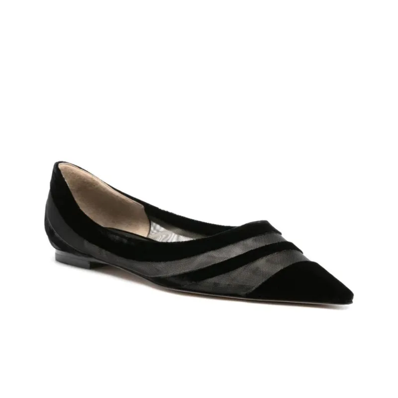 Jimmy Choo Love Tulle-trim Ballerina Shoes-2