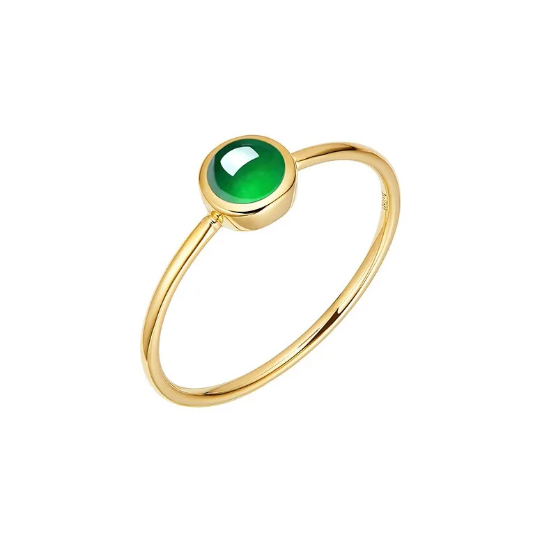 Princess Cui Ice Glutinous 18K Gold Jadeite Ring Women's-0