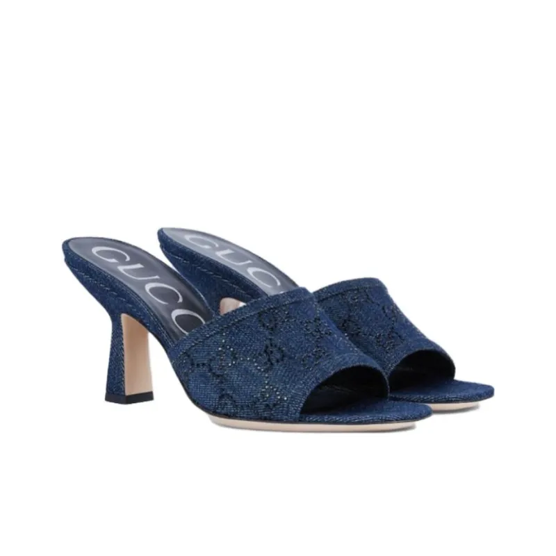 GUCCI Slide Slippers Women's Blue-2
