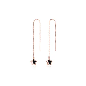 EMLEY S925 Silver Drop Earrings Women's Rose Gold
