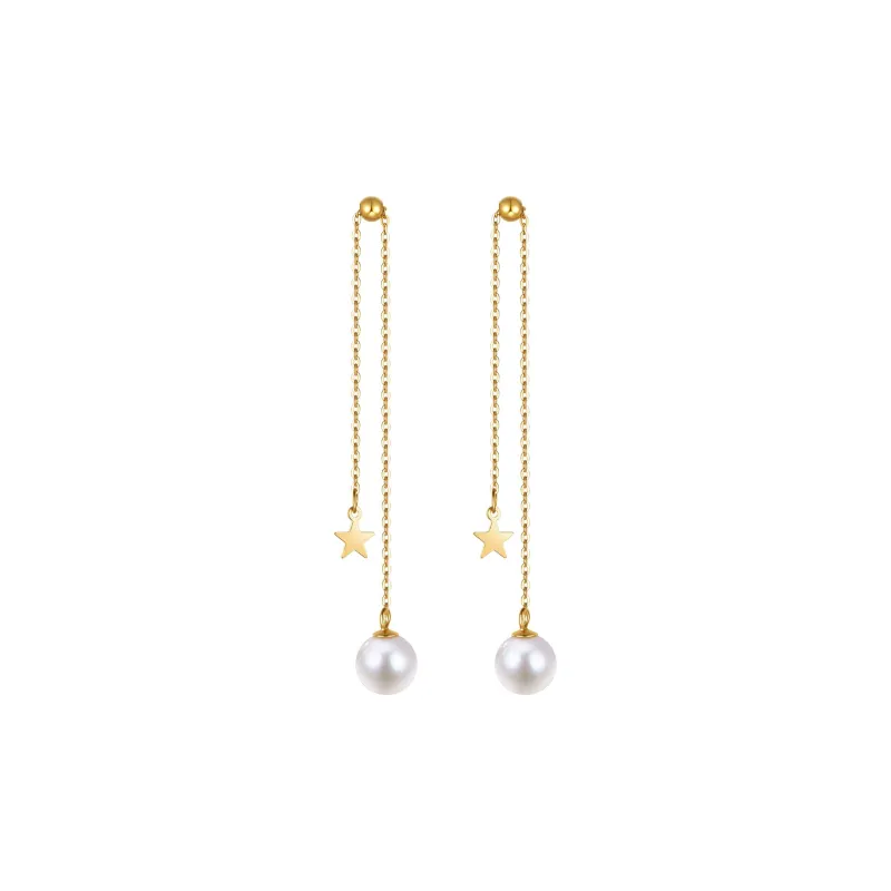 MCLON Drop Earrings Unisex Star And Moon Companion Yellow-0