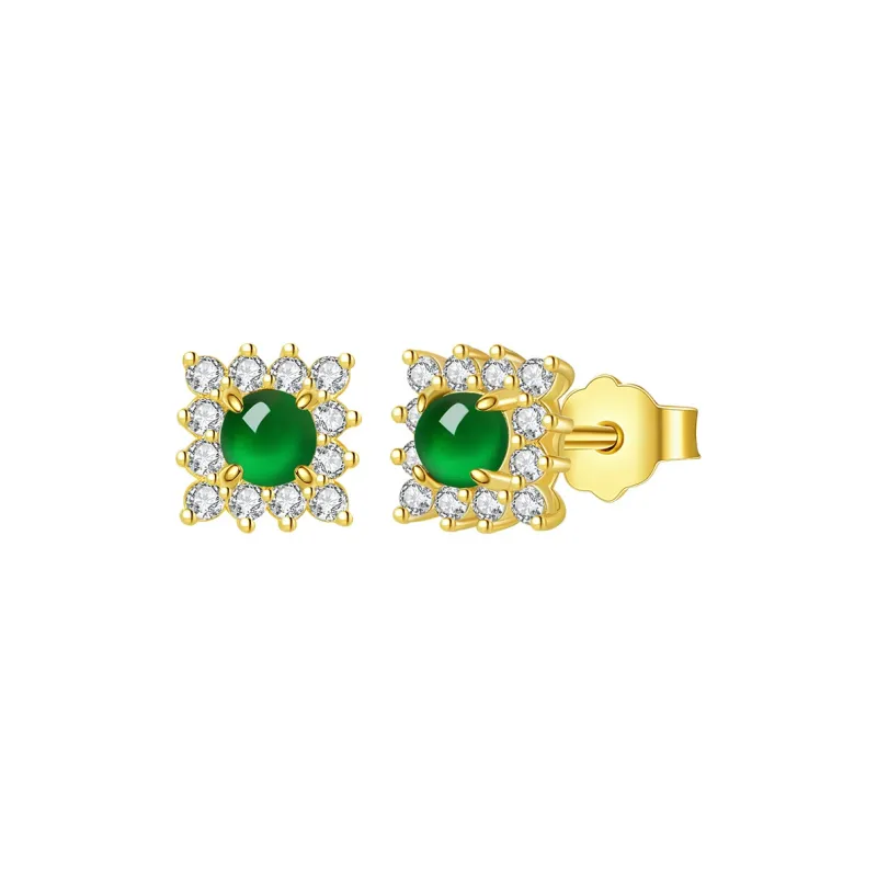 Princess Cui Ice Type Jadeite Stud Earrings Women's-0