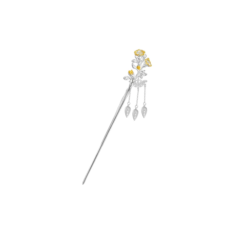 Hurry That Year 925 Sterling Silver Hairpins Women's-4