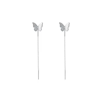 AITAO Pure Silver 999 Sterling Silver Drop Earrings Women's