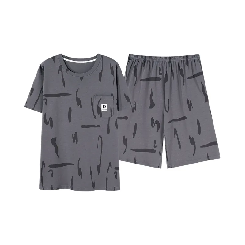 Follow The United States Pajama Set Men's Dark Gray-0
