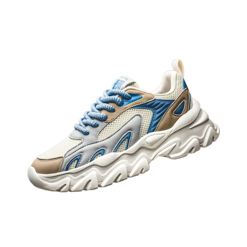 GONG NIU JU REN Anti-Slip Wear-Resistant Low-Top Chunky Sneakers Unisex-9