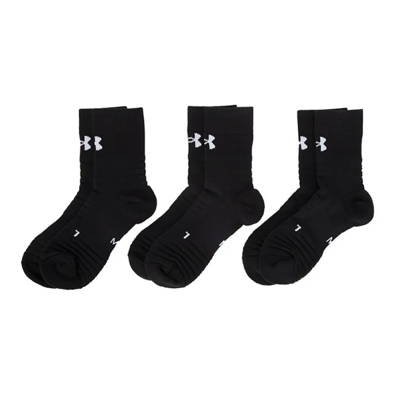 Under Armour Mid Calf Socks Unisex 6 Pack Black-1