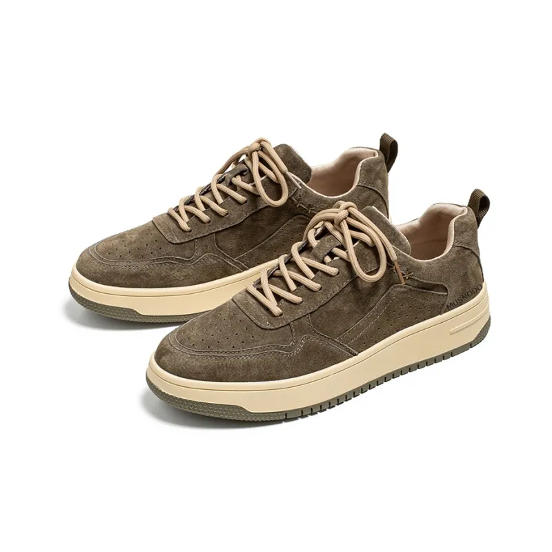 MUSNODO Skateboard Shoes Men Low Top Brown/Beige/Dark Coffee-9