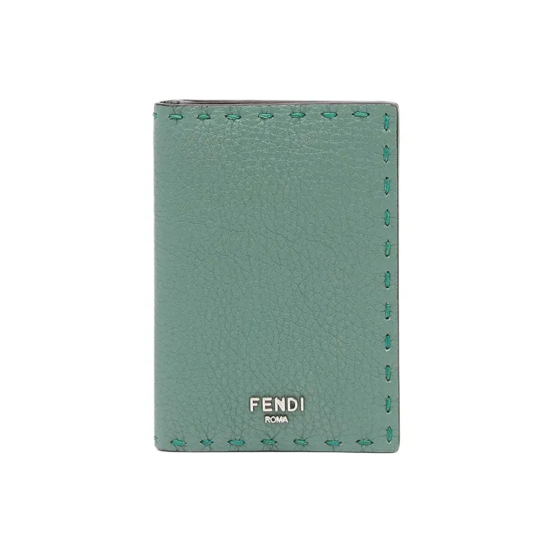 FENDI Calfskin Card Clip Card Holder Men's Tuscan Green-0