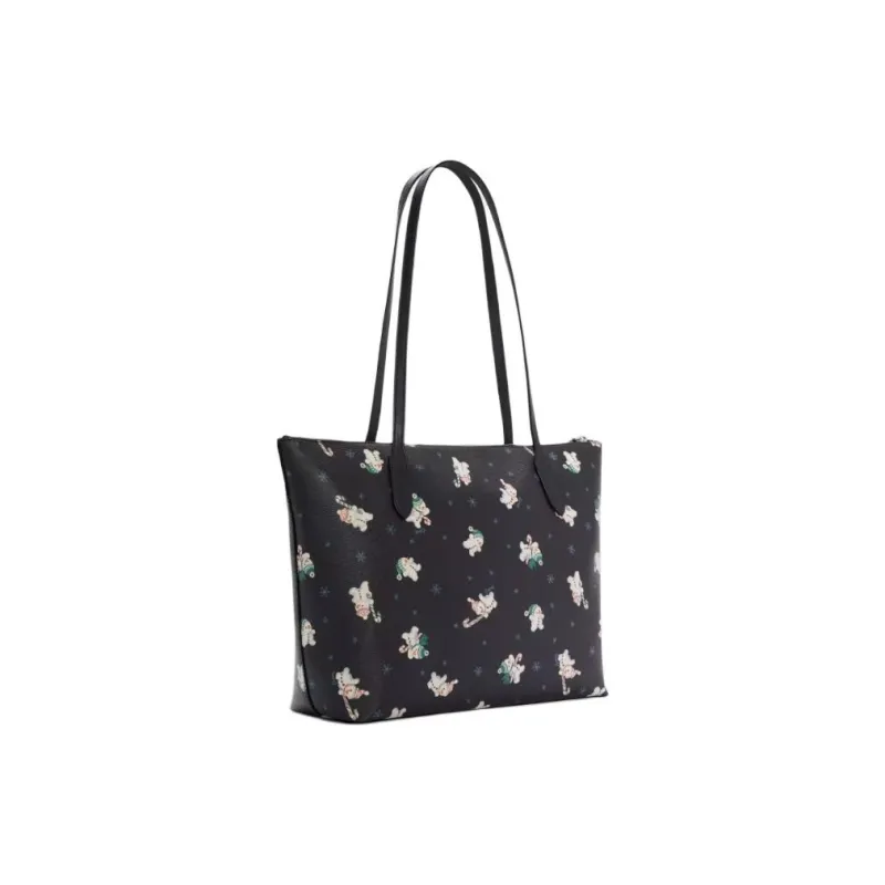 COACH Zip Top Tote Handbags-1