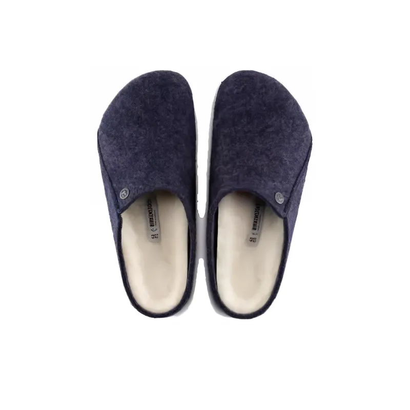 Birkenstock Zermatt Shearling Clog Wool Felt Dark Blue-4
