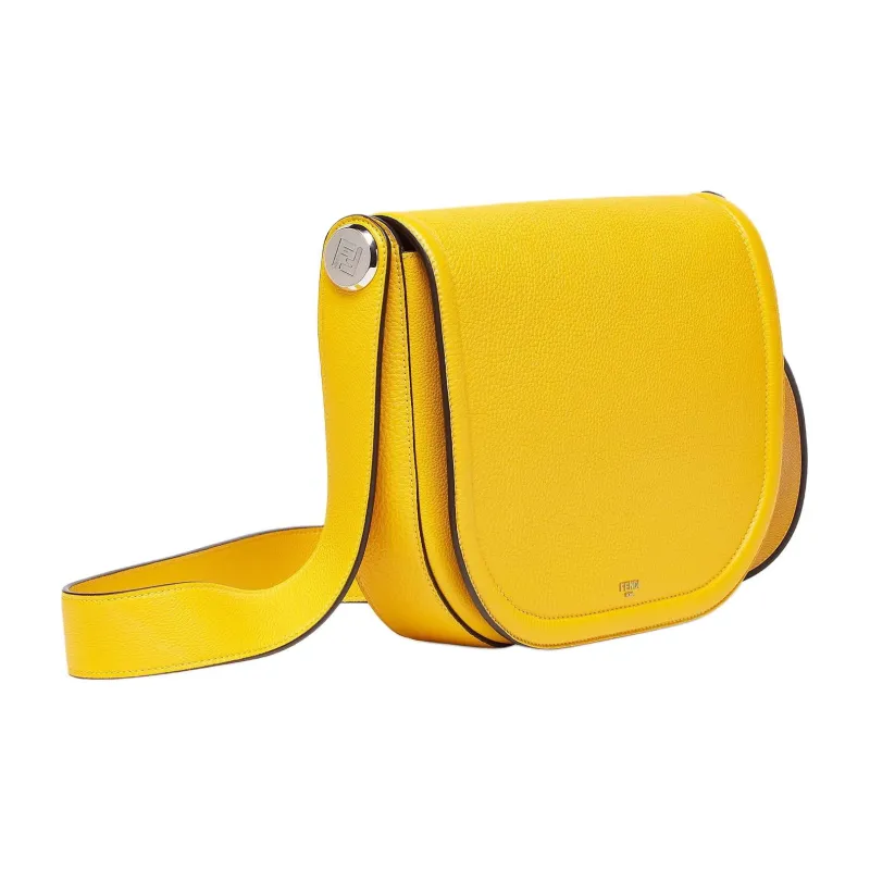 FENDI ROMA Calfskin Messenger Bag Shoulder Bag Crossbody Bag Men's Yellow-1