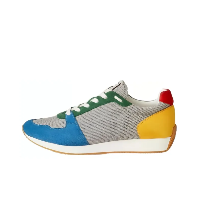 HERMES Escape Low-Top Casual Shoes Men's Gray Blue Yellow-0