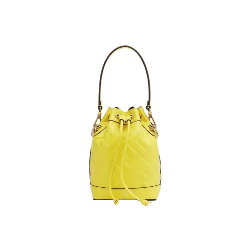 FENDI Mon Tresor Calfskin Bucket Bag, Handbag, Shoulder Bag, Crossbody Bag Small Size Women's Lemon