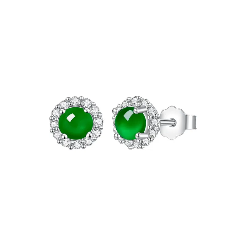 Princess Cui Ice Glutinous Jadeite Stud Earrings Unisex-3