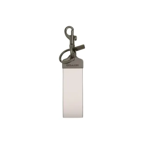 COACH Calfskin Key Ring Bag Accessory Women's Bronze & Chalk