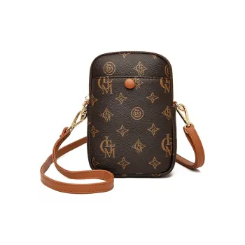 JIEXINI PVC Cell Phone Pouch Women's Shoulder Bag Crossbody Bag Regular Women's Letter/Coffee/Khaki/Houndstooth