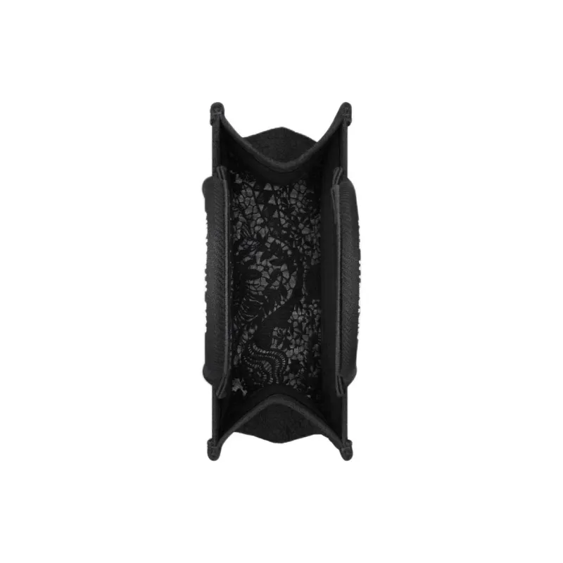 DIOR BookTote Embroidery Tote Bag Shopping Bag Handbag Small Size Women's Black-3
