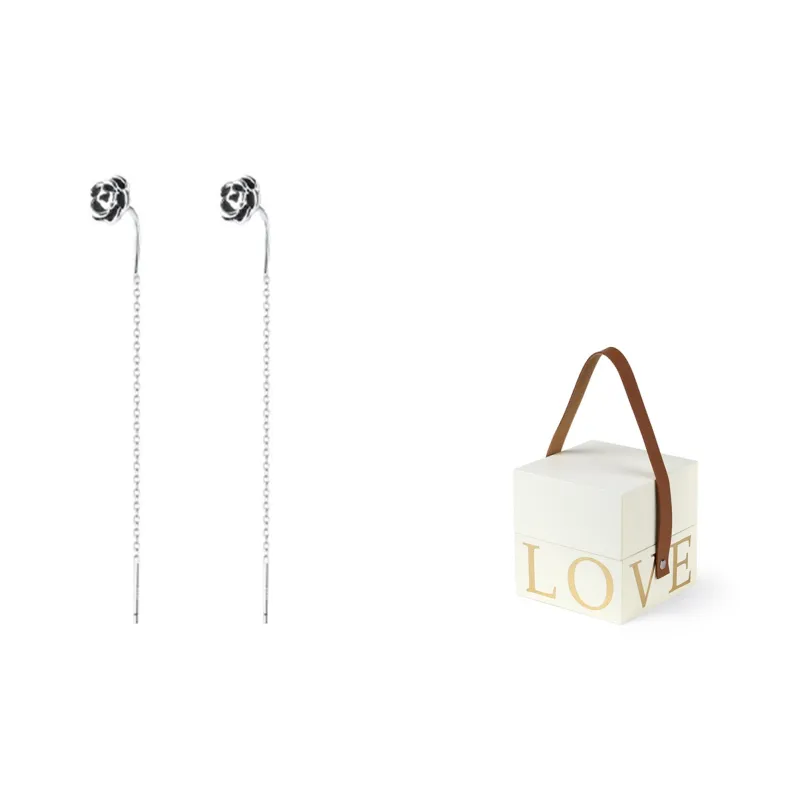 MISS TOOYA S999 Silver Drop Earrings Women's-4