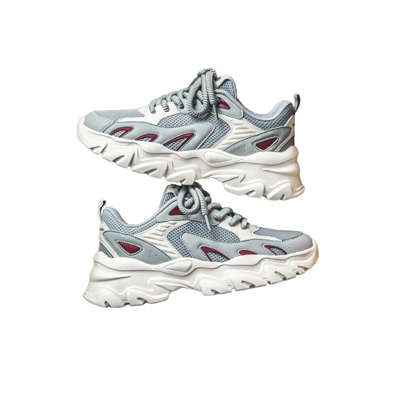 GONG NIU JU REN Anti-Slip Wear-Resistant Low-Top Chunky Sneakers Unisex-7