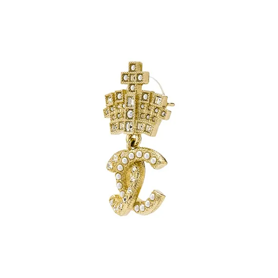 CHANEL Clip On Earrings Women's Gold-1
