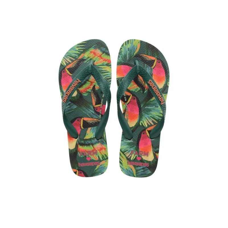 FARM RIO x Havaianas Quiet Quick Dry Flip Flops Women's Green-4