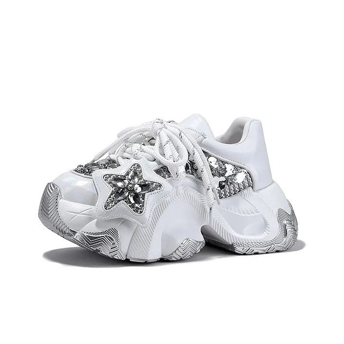 SELAIYA Slip Resistant, Abrasion Resistant, Breathable Low Top Chunky Sneakers Women's-5
