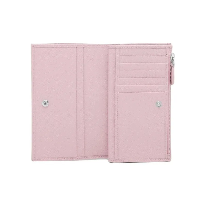 PRADA Saffiano Leather Wallet Large Size Women's Pink-3