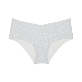 VICTORIA'S SECRET Underpants Women's 1 Pack Light Gray Stars Print