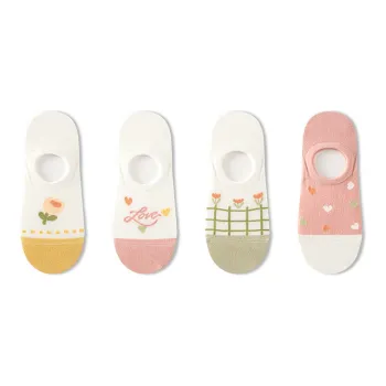 NAIER No Show Socks Women's 4 Pack Flower In The Wild