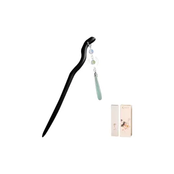 SENDME Hairpins Women's Moonrise Over The Sea Wood Hairpin