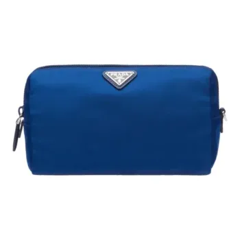PRADA Nylon Makeup Bag Women's Dark Purple Blue