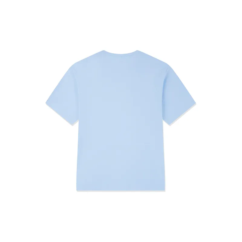 QIAODAN Drop Shoulder Sleeve T Shirt Unisex Sunny Mountain Blue-1