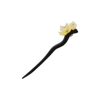 Kelanxi Wooden/Resin Hairpins Women's Black/Yellow