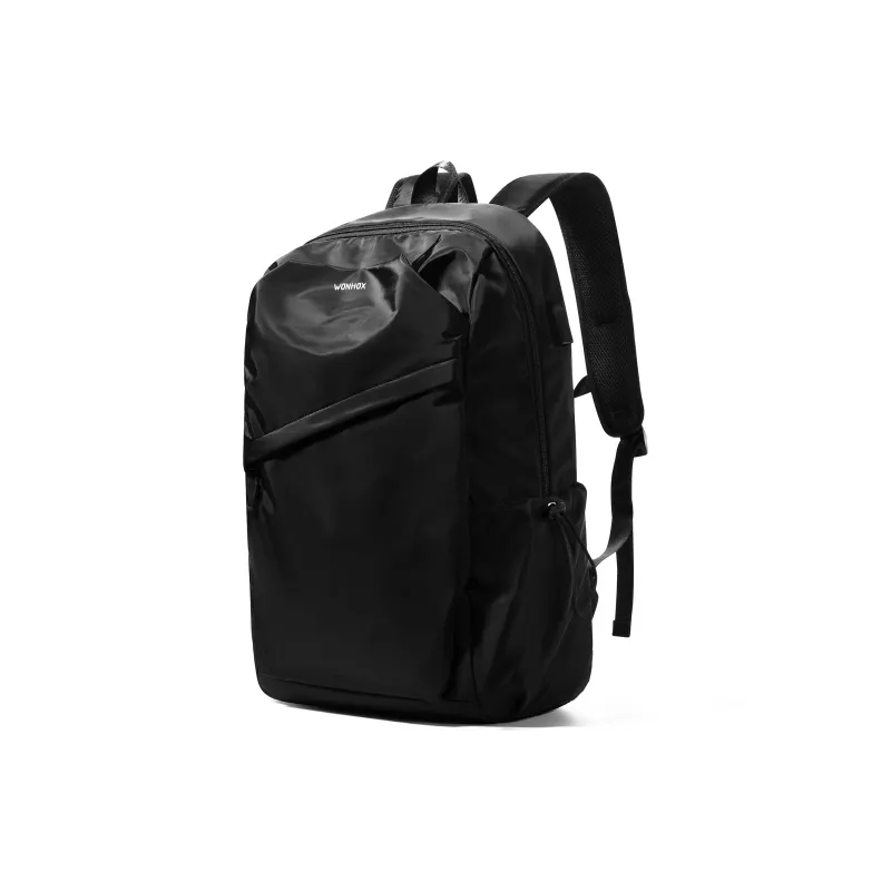 WONHOX Fabric Backpack Computer Backpack Travel Bag Backpack Regular Unisex Black-2