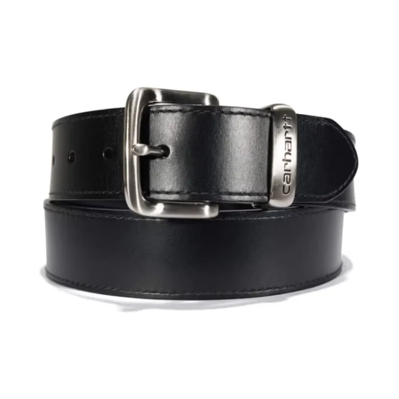 Carhartt Logo Carving Pin Buckle Leather Belts Men's Brown/Black Width: 3.8cm-1