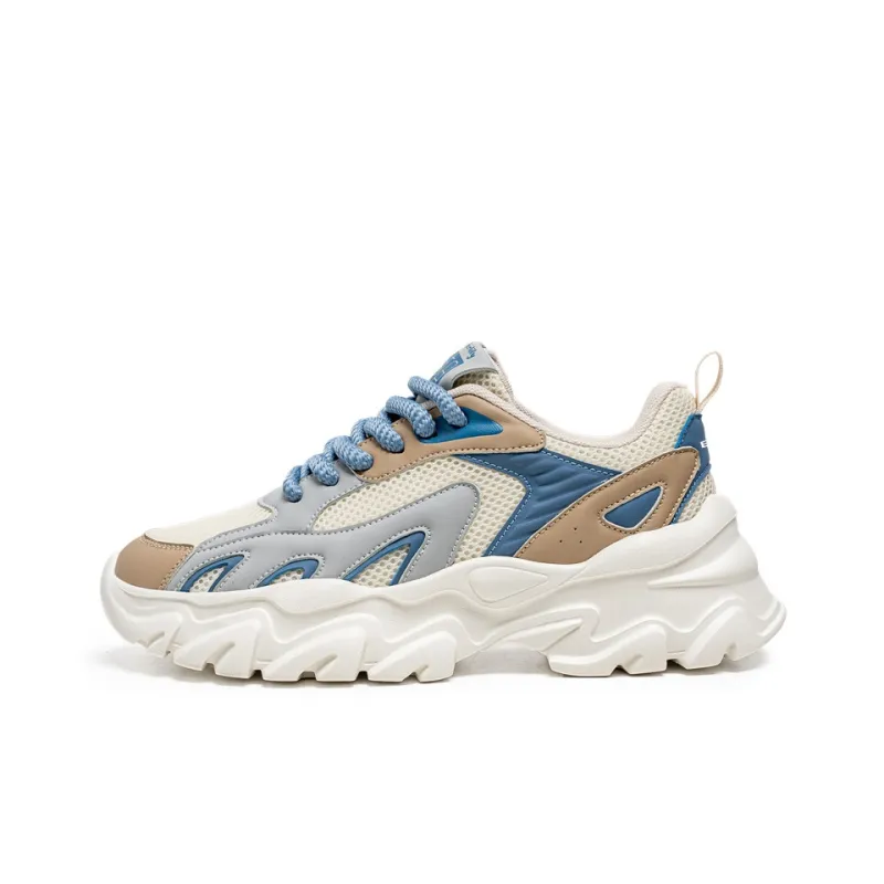 GONG NIU JU REN Anti-Slip Wear-Resistant Low-Top Chunky Sneakers Unisex-8