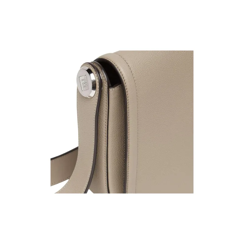 FENDI ROMA Calfskin Messenger Bag, Shoulder Bag, Crossbody Bag Men's Beige-4
