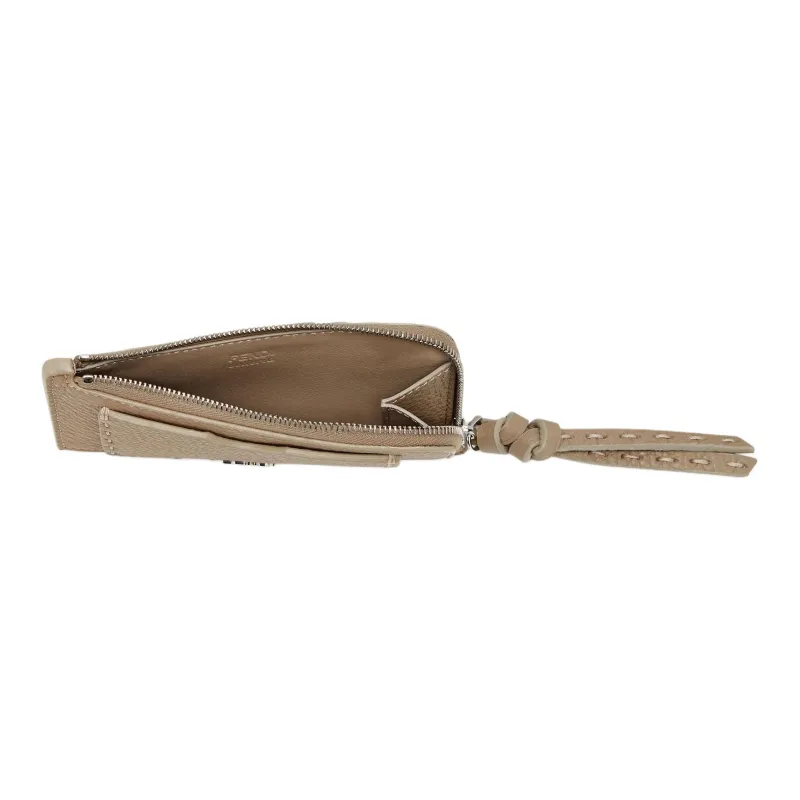FENDI Peekaboo Calfskin Card Holder Women's Dove Gray-2