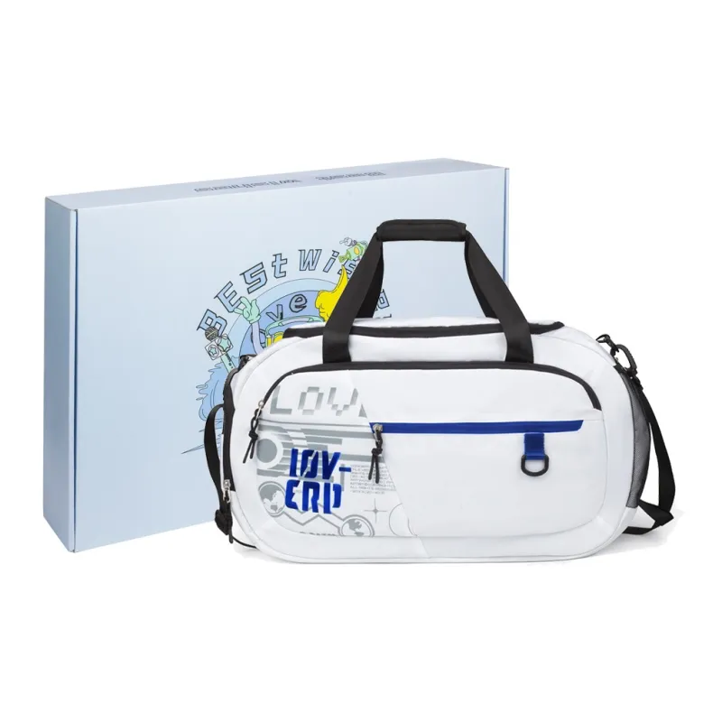 LOVERPUSS Polyester Basketball Bag Handbag Shoulder Bag Crossbody Bag Gym Bag Unisex White Black-17