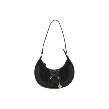 See By Chloe Hana Grain Cow Leather Crescent Bag, Handbag, Shoulder Bag Women's Black