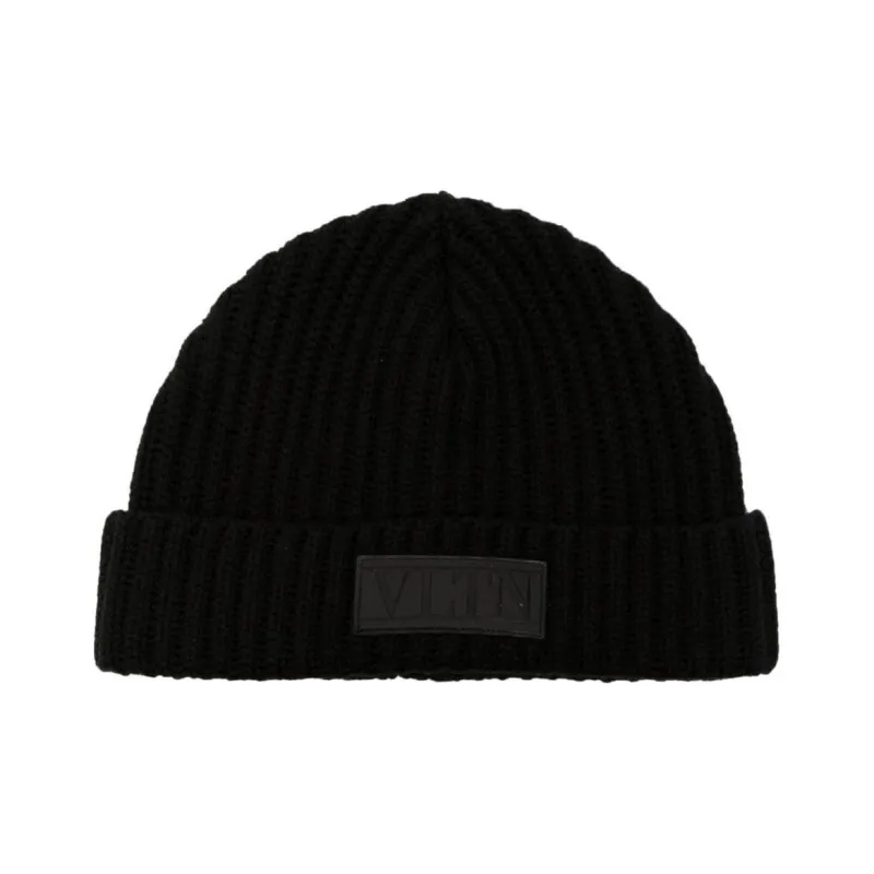 Valentino Virgin Wool Beanies Men's Black-0