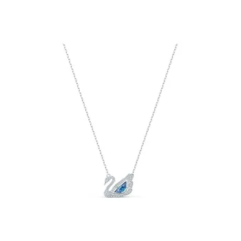 Swarovski Rhodium Plated Swan Necklaces Women's Blue