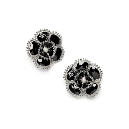 CHANEL Clip-On Earrings Women's Black