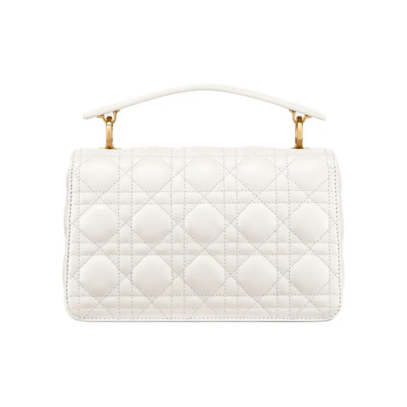 DIOR Cow Leather Shoulder Bag Crossbody Bag Handbag Small Size Women's Milk White-2