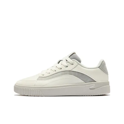 Erke Flying Cranes Anti Slip Wear Resistant Low Top Skateboard Shoes Women's Microcrystal White Mist Gray