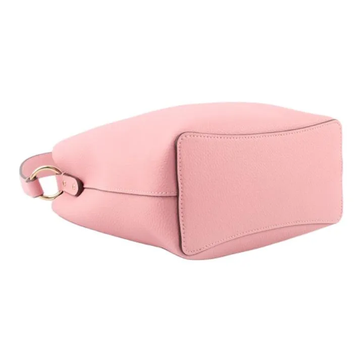 COACH Leather Portable Crossbody Bucket Bag, Shoulder Bag Trumpets Women's Cherry Blossom Pink-3