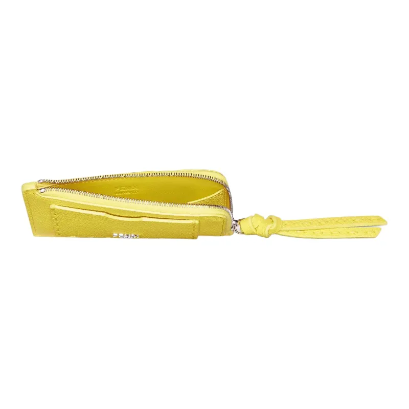 FENDI Peekaboo Calfskin Card Holder Women's Yellow-2